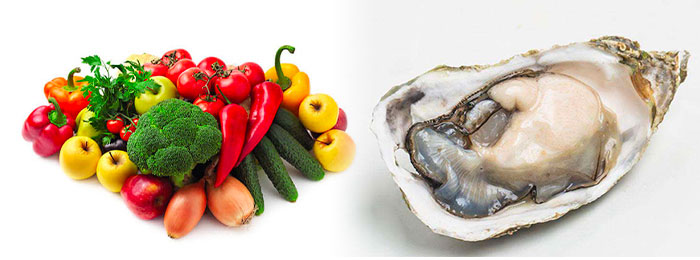 多吃蔬菜、水果、生蠔 多吃蔬菜、水果、生蠔